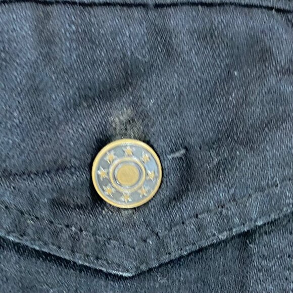 Dream Apparel Black Denim Biker Vest W/ Patches & Buttons Laced Sides Size L - Picture 6 of 16